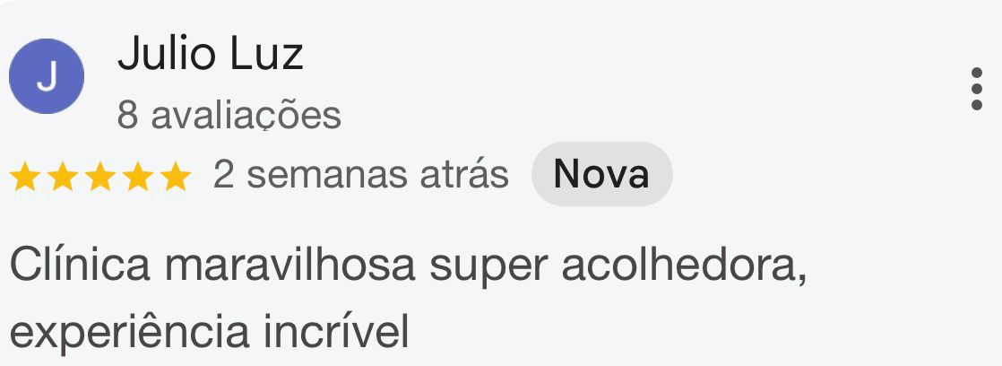 Avaliação de Julio Luz no Google, 5 estrelas